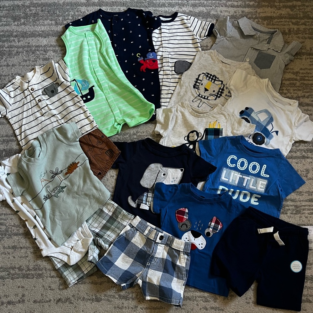 12 month Baby Boy Summer Bundle (17 items)